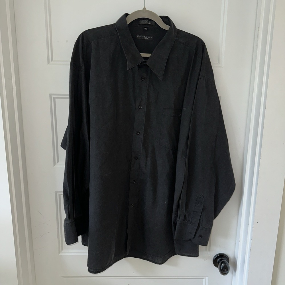 Domain Platinum Black Men's Dress Shirt Size 20 34/35